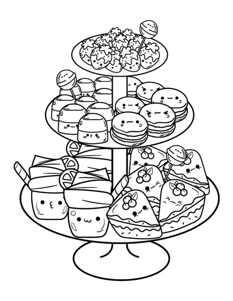 Dessert Coloring Pages Printable
